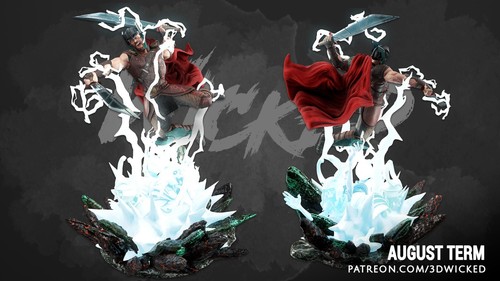 Thor Ragnarok Sculpture(300mm) /3D Printed/Unassembled/Unpainted/Wicked - Foto 5 di 10