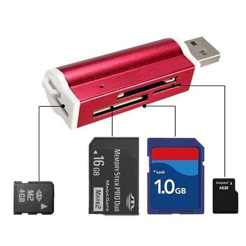 USB 2.0 All in One Memory Card Reader For : MICRO-SD SD TF SDHC M2 MMC - BLACK - Picture 4 of 7
