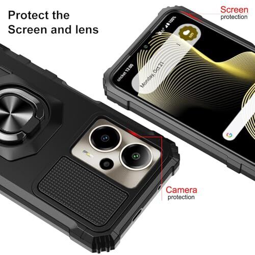 for Cricket Outlast 5G 2024 Case, with Tempered Glass Screen Protector Heavy - Picture 7 of 8