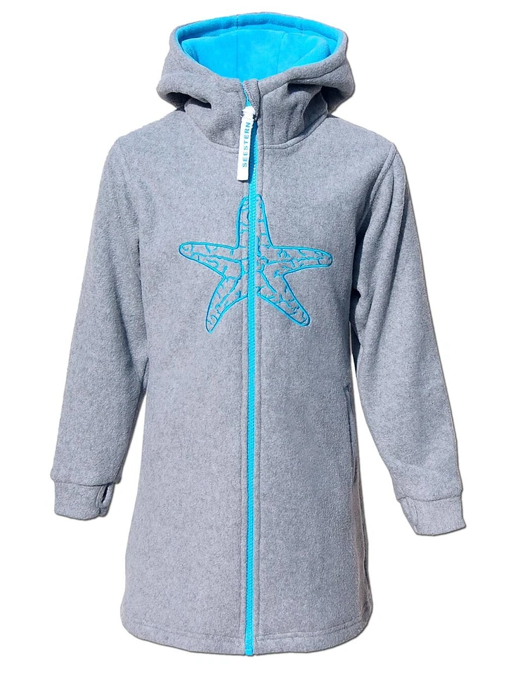 SEESTERN  Kinder Kapuzen Fleecejacke Fleecemantel Fleece Sweatjacke 116-164 /gy - Bild 2 von 4
