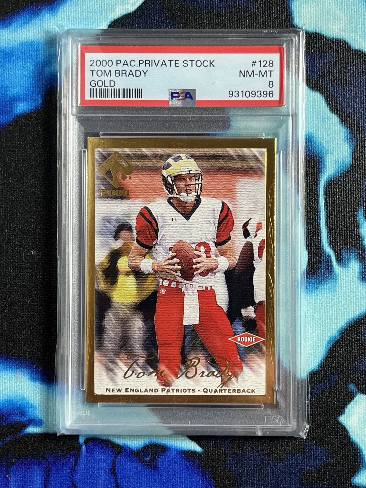 2000 TOM BRADY Pacific Private Stock #128 RC RARE #d/181 Gold Rookie PSA 8 NM-MT