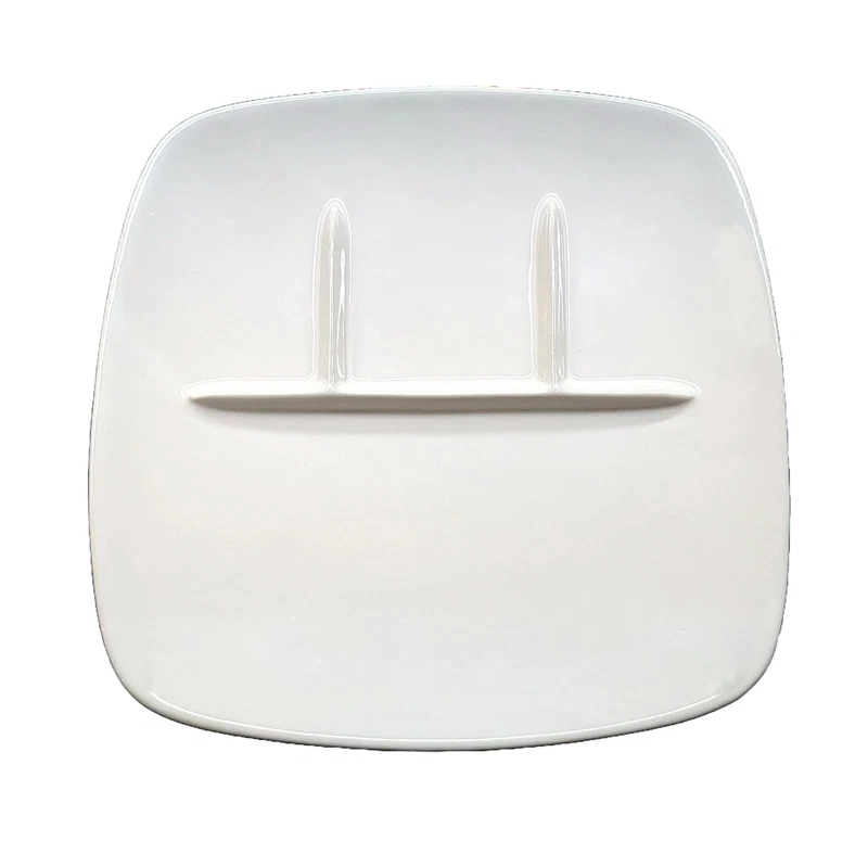 Piatti Tapas Aperitivo Fonduta a 4 Scomparti in Ceramica Bianco Quadrato 6 Pezzi