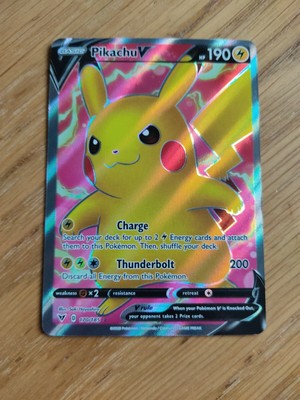 PIKACHU V - FULL ART HOLO RARE - 170/185 - VIVID VOLTAGE - POKEMON | eBay