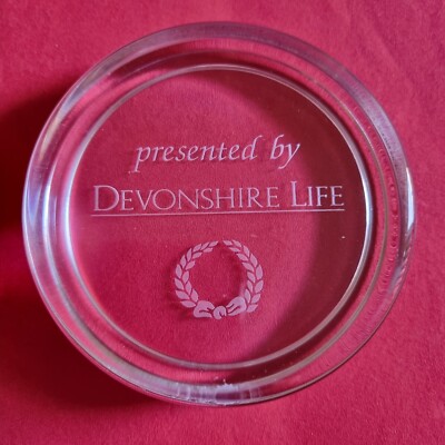 Briefbeschwerer ''Devonshire Life'' aus geätztem Klarglas