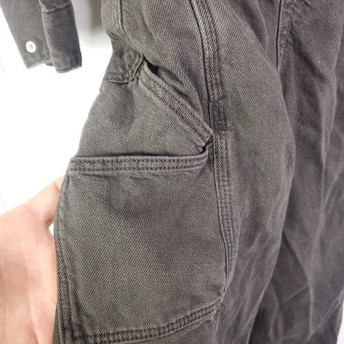 Zara Boiler Suit Womens 13 14 Denim Charcoal Gray Hooded Zip Up Jumpsuit - Picture 5 of 14