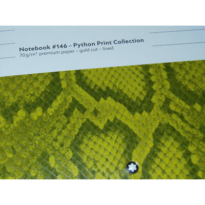 New Montblanc Fine Stationery Python Print Green Lined Notebook