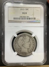 NGC VG08 1913-P Barber Half Dollar 50c Rare Key Better Date silver certified 7