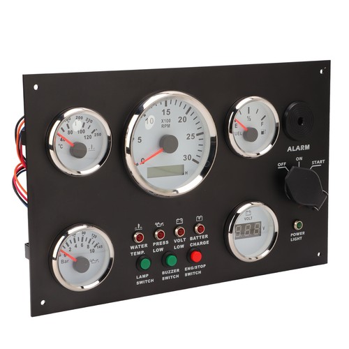 (12V) Boat Instrument Panel Engine Speed Oil Level Pressure Water Temp