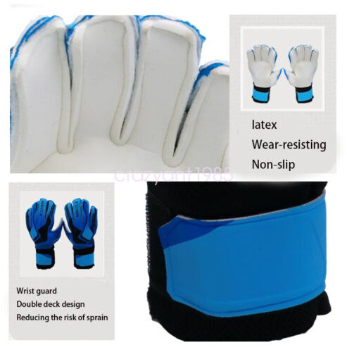 Kids Adult Latex Finger Goalkeeper Gloves Football Soccer Goalie Guard Protector - Picture 6 of 24