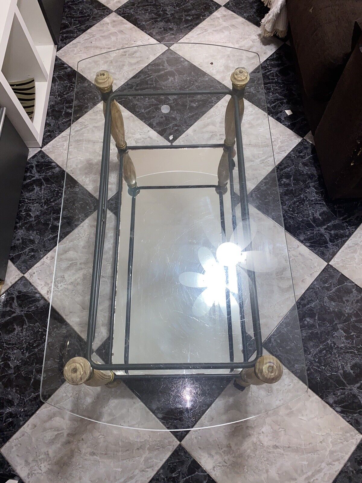 Mesa Centro de Cristal y Cromada