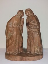 DAVIDE MORODER Ortisei Val Gardena Annunciazione scultura in legno anni '40 -'50