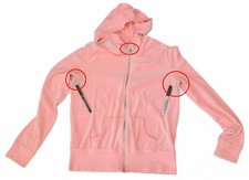 Victoria's Secret Jacket Hoodie Women's Size Medium M Velour Pink L/S READ 