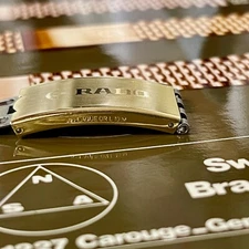 Vintage 7-row Rado NSA watch bracelet complete NOS clasp yellow gold plate Swiss