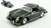 Welly 1/24 Porsche 356A Speedster Closed Schwarz Statisches Modell Diecast