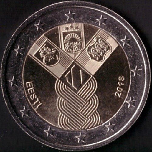 LATVIA LITHUANIA ESTONIA 2 euro 2018 "100 YEARS OF INDEPENDENCE" UNC BI-METALLIC - Picture 3 of 8