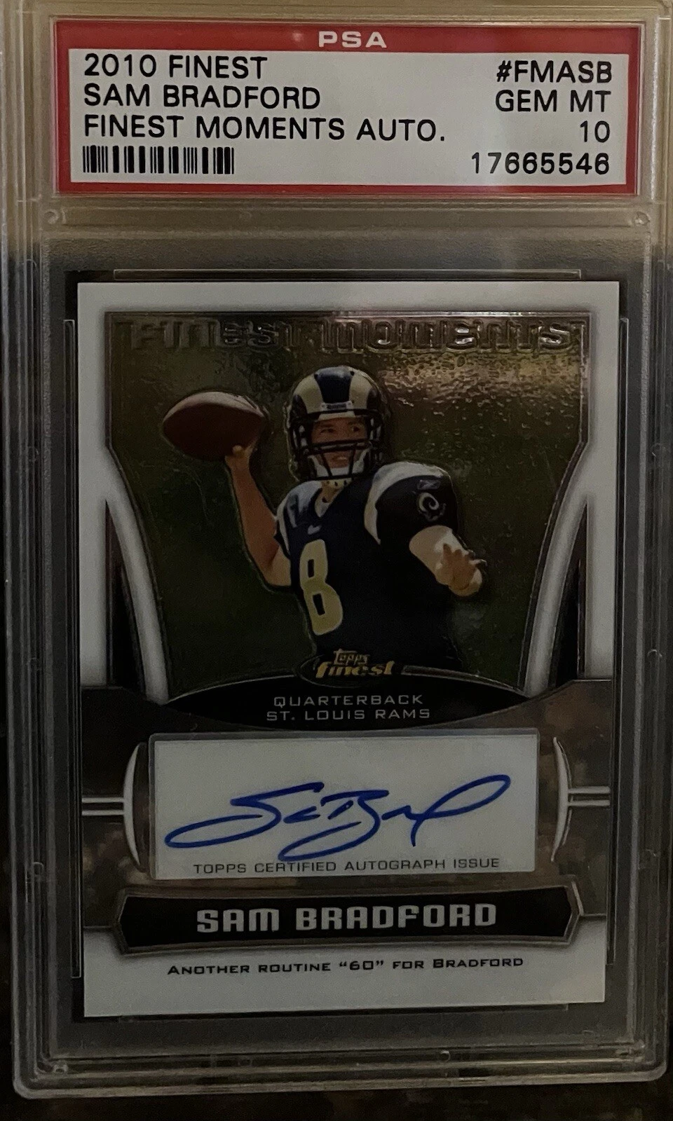 Sam Bradford Finest Finest Moments Autograph #FMASB Base