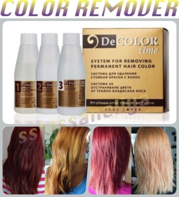 De COLOR time A system for removing color from permanently dyed hair Amonia free
