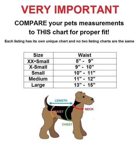 Male Dog Diapers RANDOM Color Boy BELLY BAND Wrap Puppy For SMALL Pet XXS XS S M - Picture 2 of 4