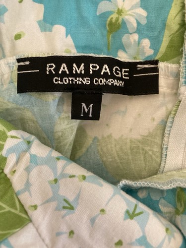 Y2K Vintage Rampage Cami Tank Top Size M Blue White Floral Empire Waist Spring - Picture 11 of 22
