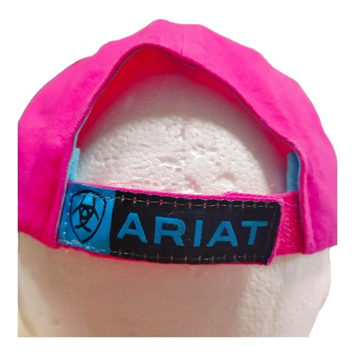 Ariat Cap Hat Apparel Pink Blue Shield Embroidered Logo Hook & Loop OSFM - Picture 5 of 11