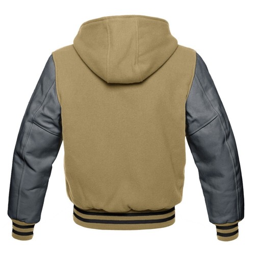 Giacca lana Varsity Letterman maniche in vera pelle - Foto 2 di 3