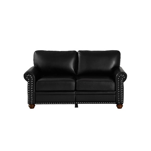 Classic Faux Leather Sofa Upholstered Couch with Nailhead Trim Removable Cushion - Picture 76 of 206