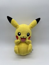 2017 TOMY Pikachu Pokemon 9" Sitting Plush Smiling Happy Yellow Stuffed Toy