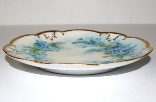 AK Limoges France Blue Floral & Gold Scalloped Edge Plate – 6 .5” | Minnie Luken - Picture 4 of 5