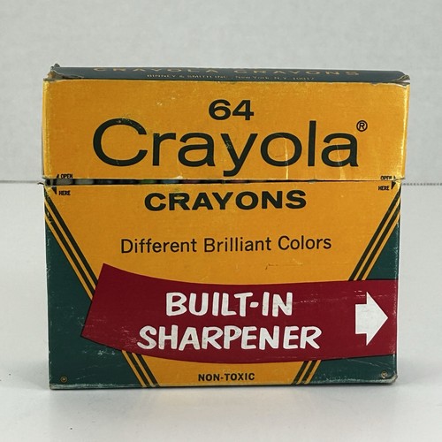 Pastelli Crayola vintage 64 scatola con temperamatite colori ritirati Binney & Smith (#2) - Foto 4 di 10