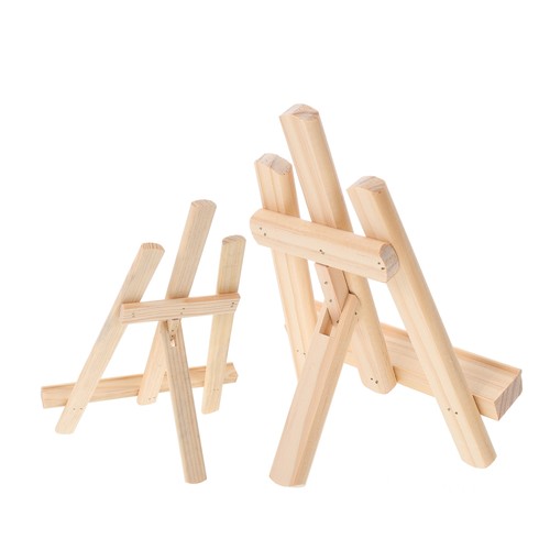 2 Pcs Wooden Folding Easel Tabletop Easels Bedroom Bracket Mobile Phone - 第 6/12 張圖片