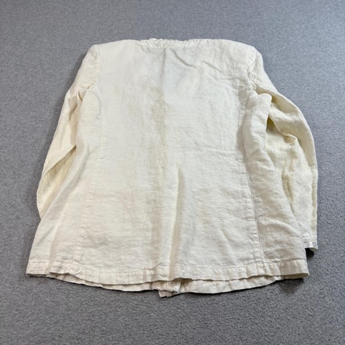 Vintage Johnny Was Jacket Womens Large Linen Blazer Button Front Boho Coastal - Picture 2 of 7