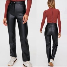 Aritzia Wilfred Free Black Faux Leather Melina Pant