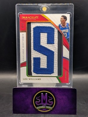 2018-19 Panini Immaculate Lou Williams Nameplate Nobility Letter S Game Worn 8/8