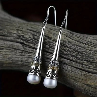 BRIGHTON BEACH Filigree Elegant Ethnic Style Draped Pendant Earrings
