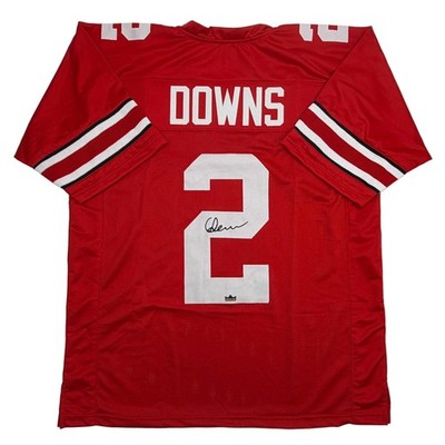 Facsimile Autographed Caleb Downs Ohio State Red Jersey Size Men's XL
