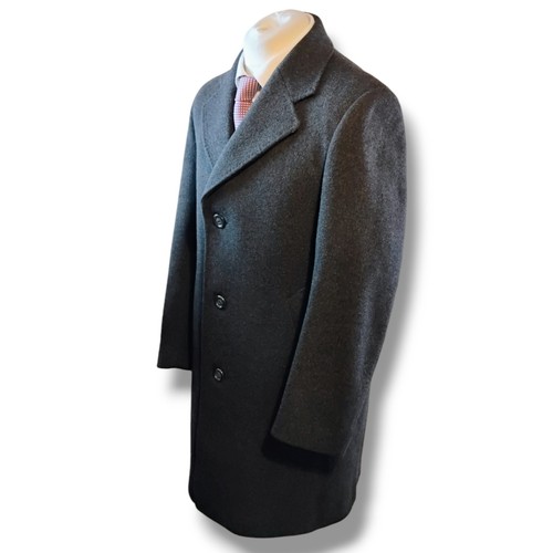 Crombie Mens Overcoat Coat Size 40 Grey Pure Thick Wool Long Winter Vintage - Picture 4 of 17
