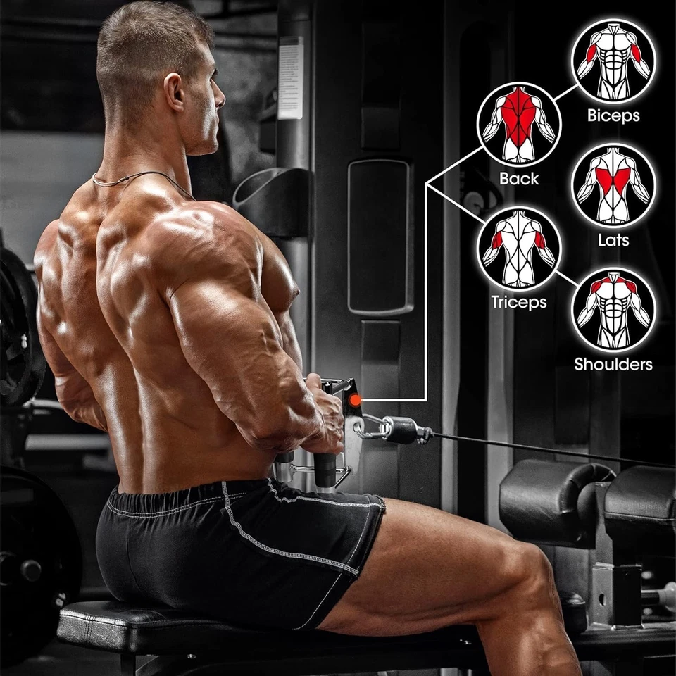 	Yes4All Rubber Rotating Double D Row Handle Cable Attachment for Weight Work... - Image 2 of 4