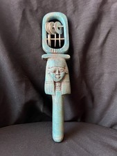 Turquoise Hathor Sistrum Ancient Egyptian Ritual Instrument