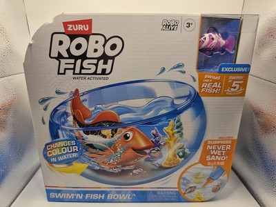 ZURU Robo Alive Robo Fish Water Activated Color Change Swim 'N Fish Bowl Set