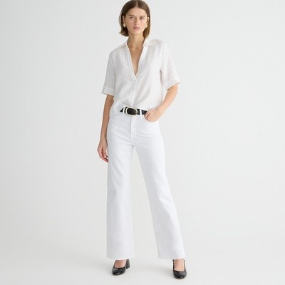 NWT!! J. CREW Slim Wide-Leg Jeans White Wash Classic 5 Pocket Denim Size 37