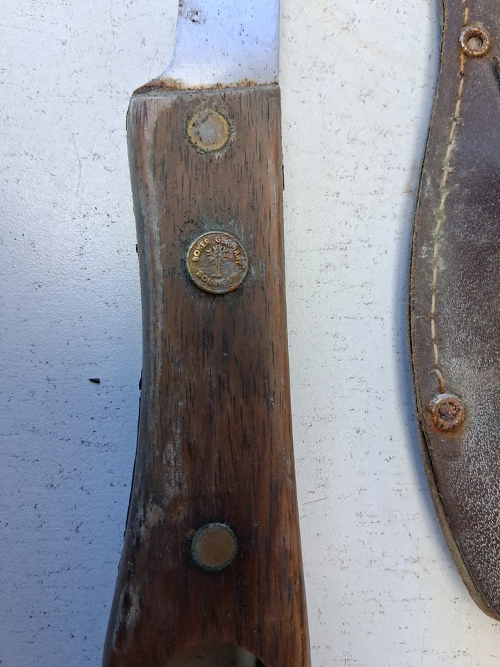 Cuchillo de filete de acero inoxidable BOKER F8S vintage con funda a juego Foto 2 de 4