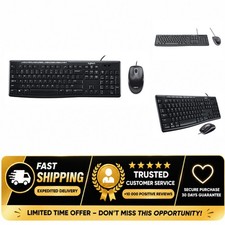 Logitech MK200 Wired Keyboard and Mouse Combo Full Size Media Keys USB