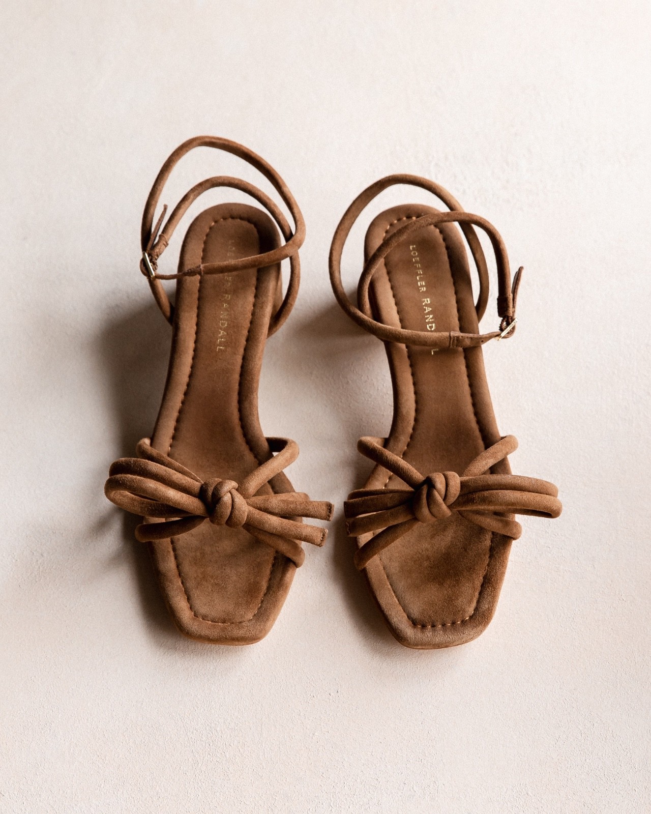 Loeffler Randall Mikel Mid Heel Sandals Suede Cacao UK 6.5 Brand New Boxed image 2