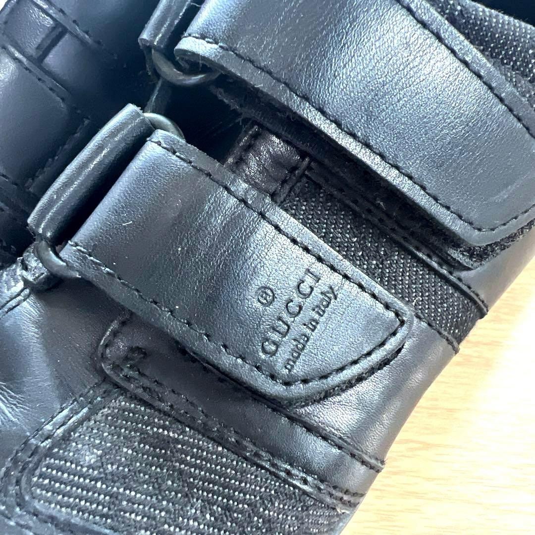 Auth Gucci Leather GG Low cut Sneakers Logo EU34.5 US4.5 UK1.5 Black Women thumbnail 9