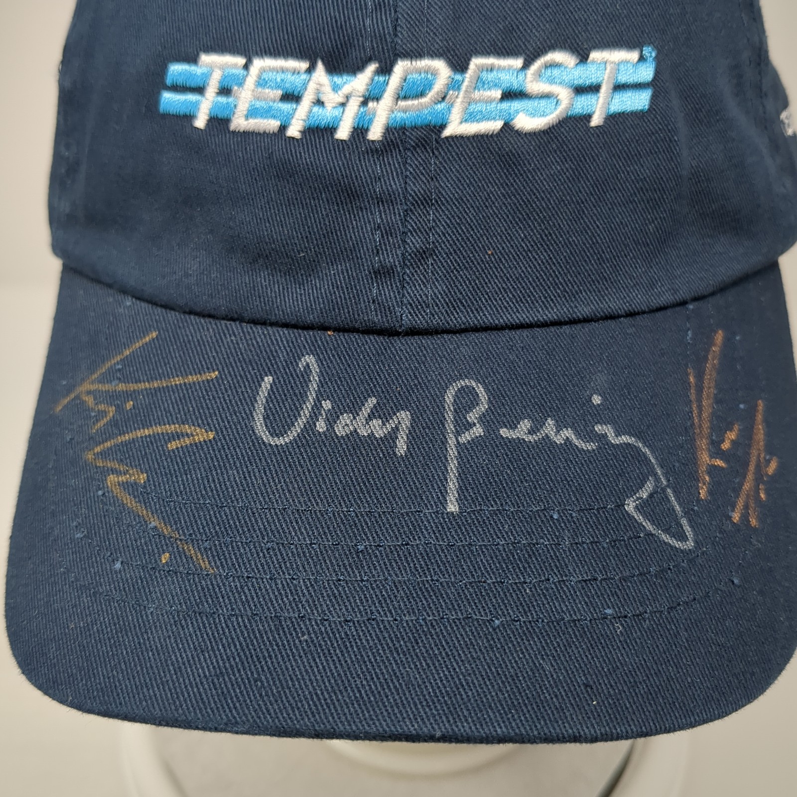 Tempest Strapback Baseball Hat Blue One Size Embr… - image 3