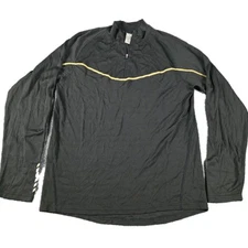Helly Hansen Mens Base Layer 1/4 Zip Pullover Shirt XL Stretch Black Lightweight