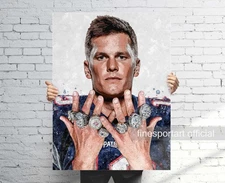 Tom Brady "Rings" New England Patriots Canvas Wrap or Museum-Quality Poster