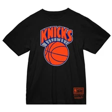 Men's Mitchell & Ness Black New York Knicks Hardwood Classics Vintage Logo