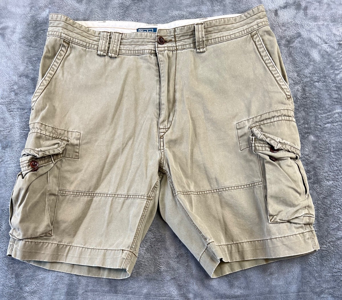 Polo Ralph Lauren Vintage Cargo Shorts Mens Size 38  Khaki Classic Y2K 90