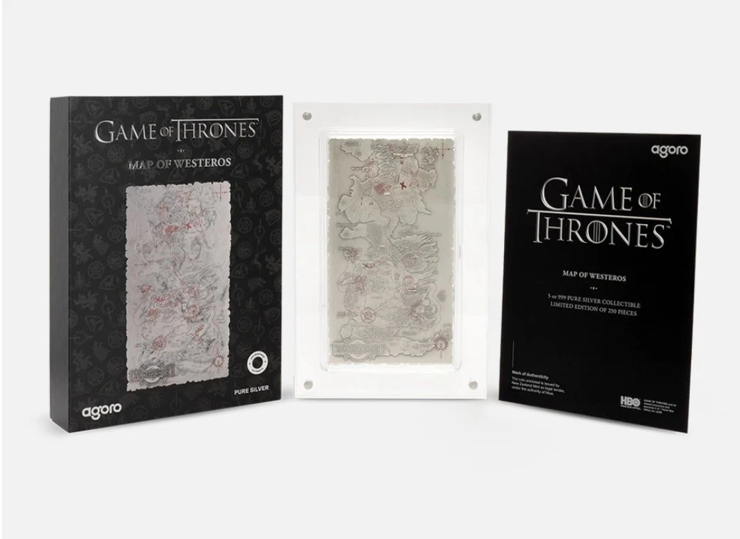 Game of Thrones MAP OF WESTEROS 5 Oz Silver Coin $10 Niue 2026 AGORO